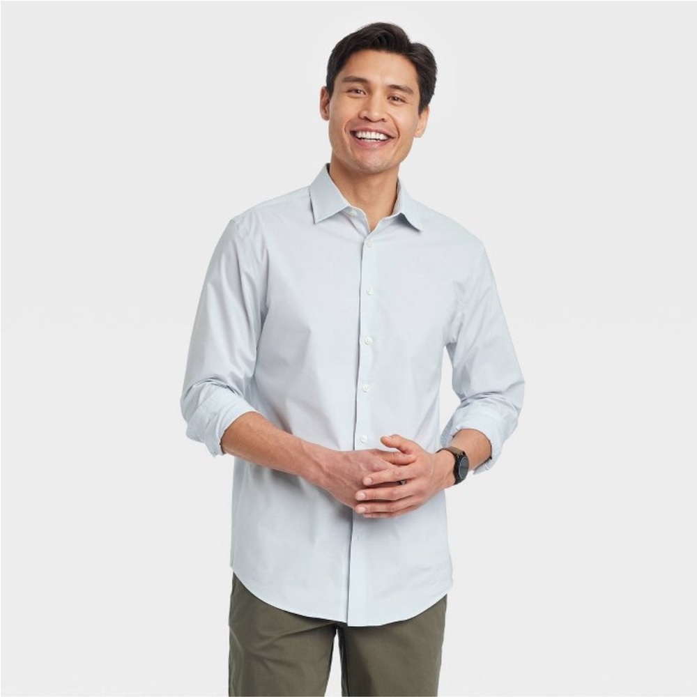 Men's Performance Dress Standard Fit Long Sleeve ButtonDown Shirt Goodfellow NWT